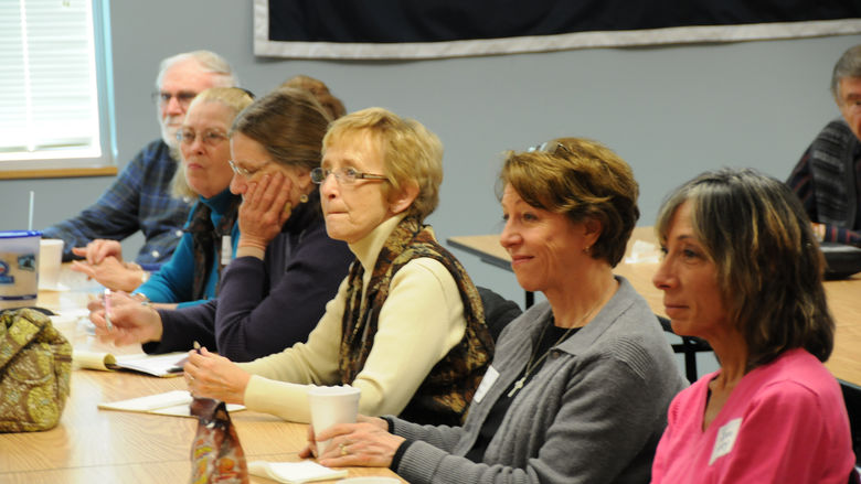 Senior adults attending a lecture