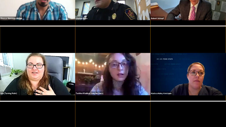 A screenshot of users participating in a Zoom discussion