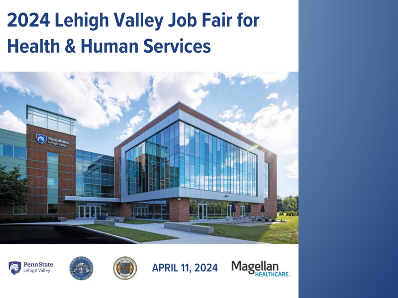 a graphic advertising the upcoming health and human services job fair 