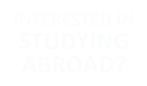 text reading "interested in studying abroad?"