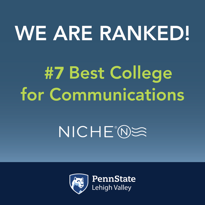 PSU-LV's Corporate Communicaton degree is ranked #10 in PA by Niche 