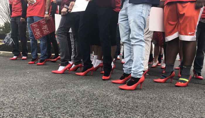 red heels on male feet 