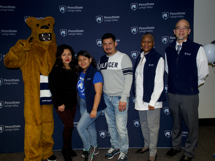 group of people with Penn State Nittany Lion