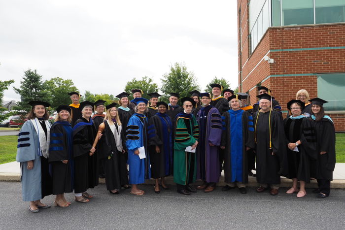 group of faculty in regalia
