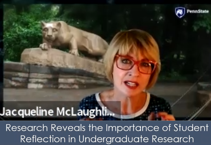 Screen shot of Jacqueline McLaughlin presenting via zoom