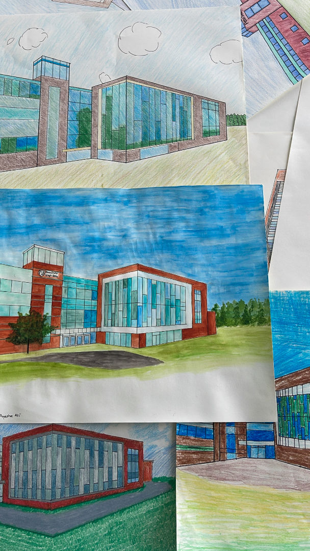 Student drawings of PSU-LV's expansion