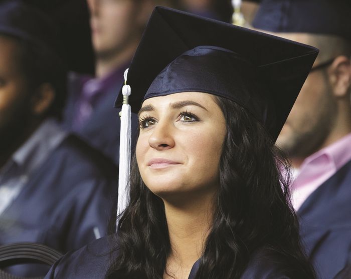 female student at graduation