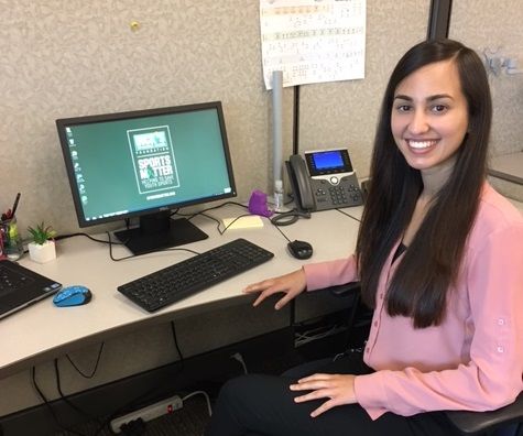 IST student at desk during internship