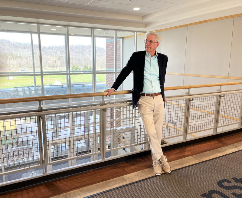 Mike Krajsa on the bridge at Penn State Lehigh Valley