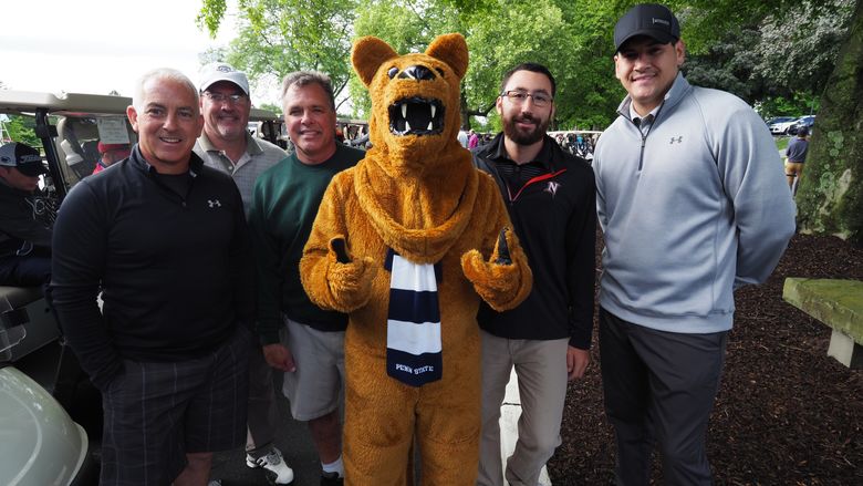 five golfers with Nittany Lion