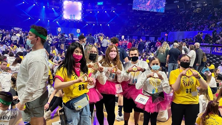 PSU-LV THON Dancers pose for camera 