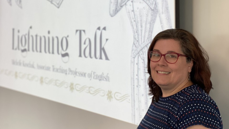 Michelle Kaschak, assistant teaching professor, English, presents her Lightning Talk 