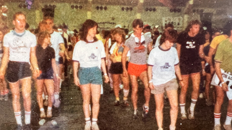 Penn State students dancing - 1984