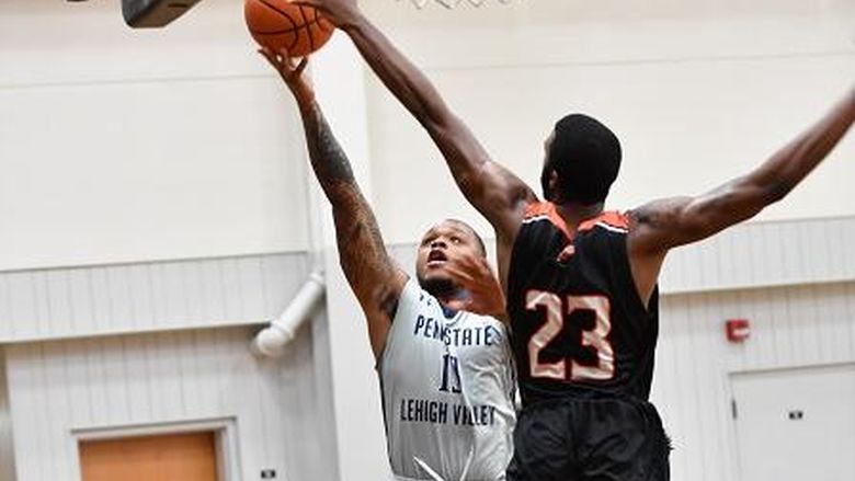 Basketball player attempting a lay-up