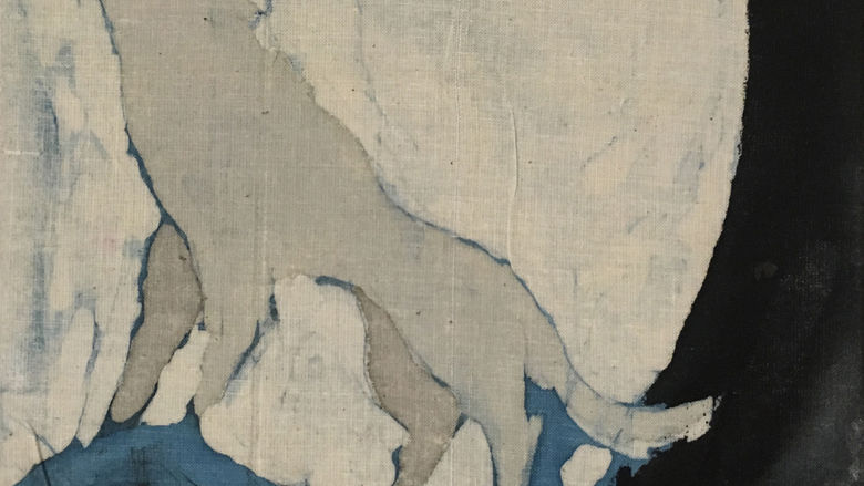 artwork of wolf howling at moon