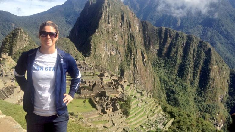 Lehigh Valley student Mandy Marquardt stands at Machu Picchu.
