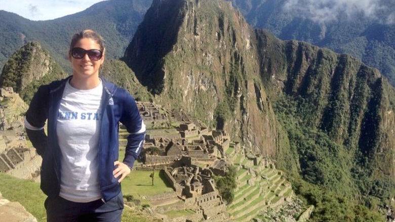 Lehigh Valley student Mandy Marquardt stands at Machu Picchu in Peru.