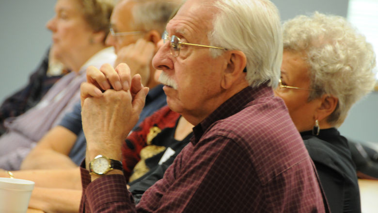 Older adults at a lecture
