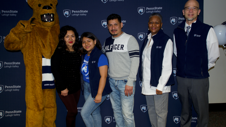 group of people with Penn State Nittany Lion