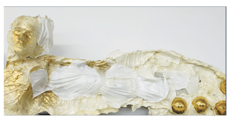 A piece by artist Sasha Meret, featured in "Eudaimonia' gallery exhibit