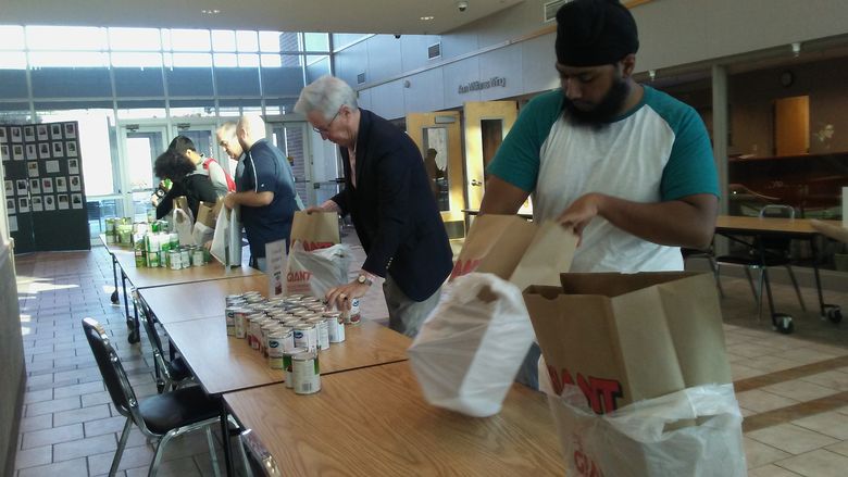 faculty, staff and students organized food donations in Centre Hall
