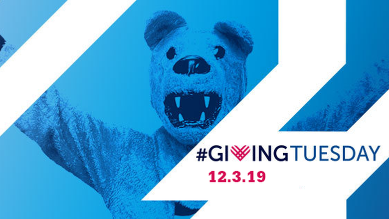 graphic with nittany lion and language about giving tuesday