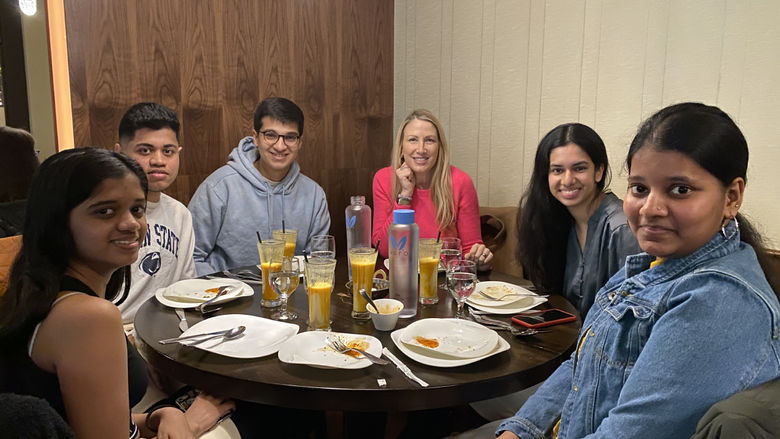 PSU-LV faculty member Liz Keptner treats international students from Mumbai to a taste of home.