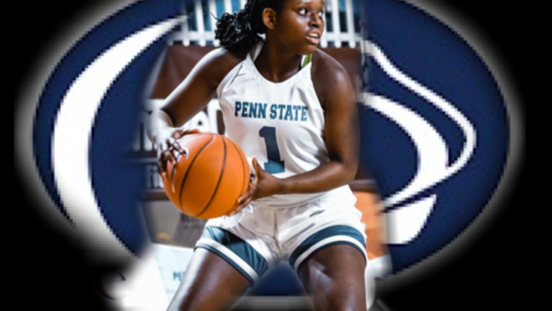 young woman with basketball
