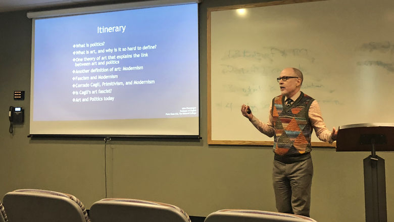 Man lecturing