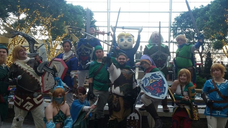 People dressed up as video game characters