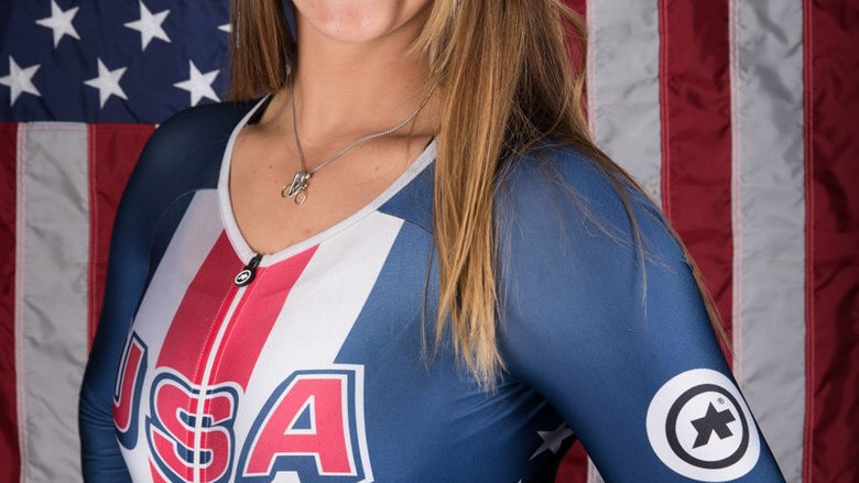 head shot of woman in biking uniform