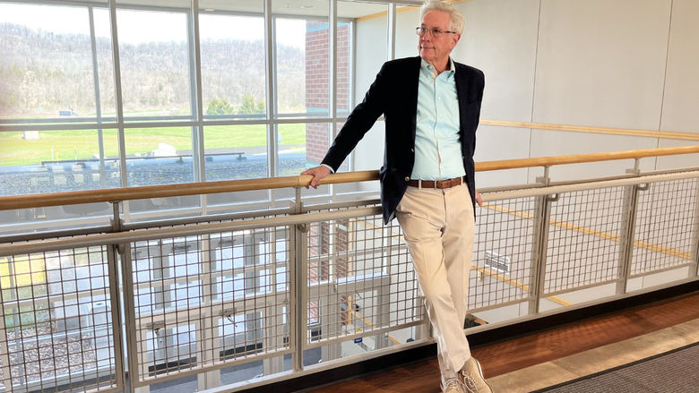 Mike Krajsa on the bridge at Penn State Lehigh Valley