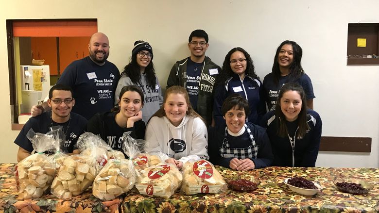 group of students and staff member