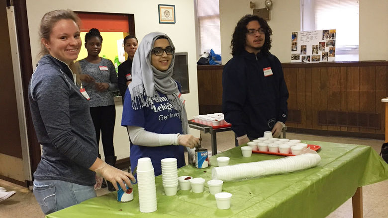 Student volunteering on MLK Day