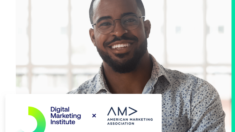 Man smiling, Digital Marketing Institute logo