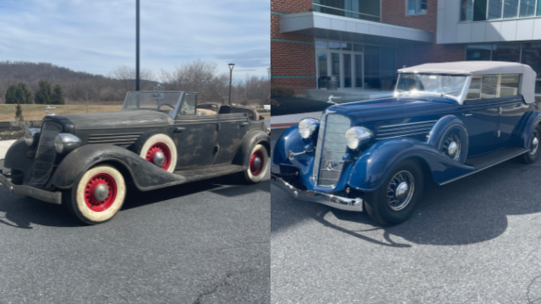 Before and after examples of vintage 1934 Buick restoration from global jewelry mogul Nicola Bulgari’s private car collection.