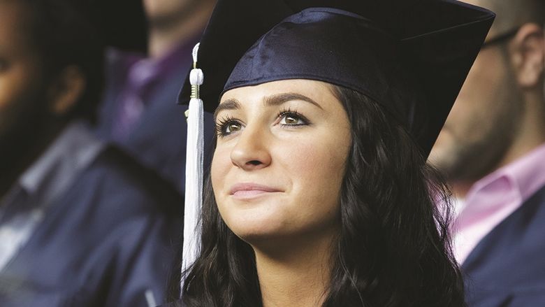 female student at graduation