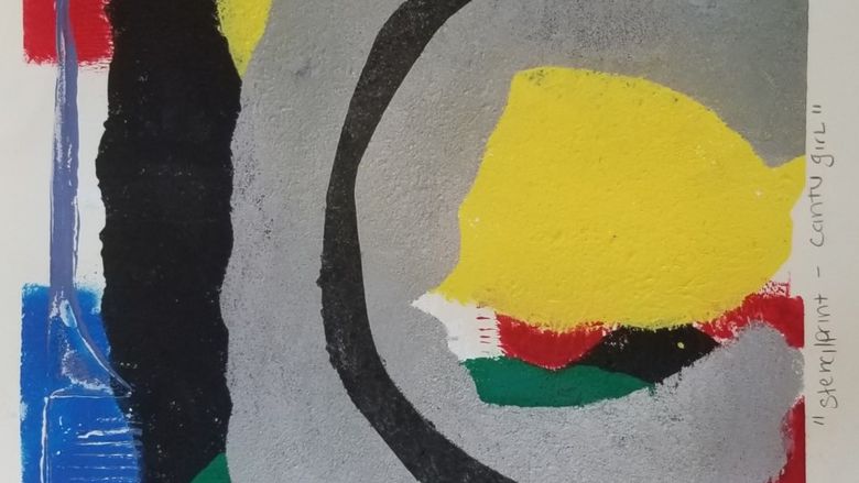 colorful stencil print