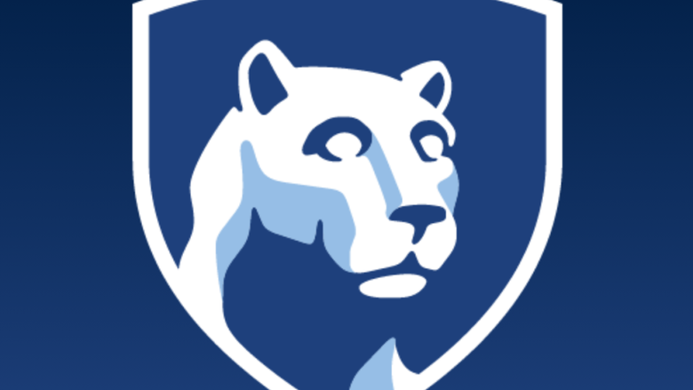 a graphic of the Penn State University blue and white shield logo