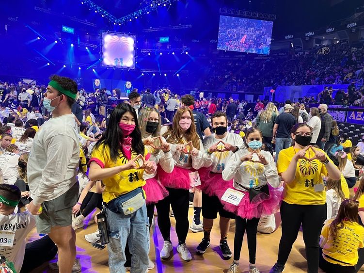 PSU-LV THON Dancers pose for camera 