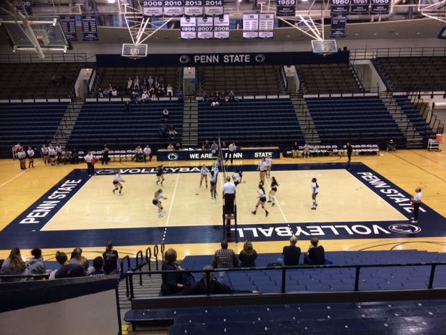 PSU-LV volleyball players on the court
