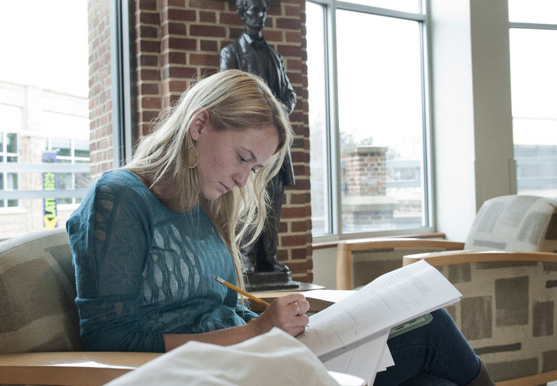 Young woman studying