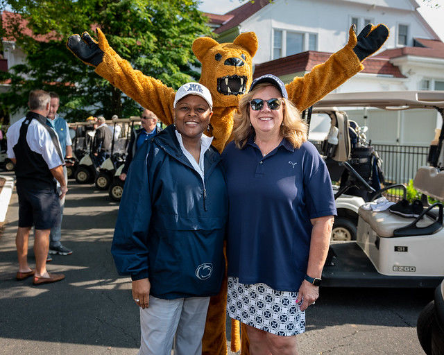 two women with Nittany Lion