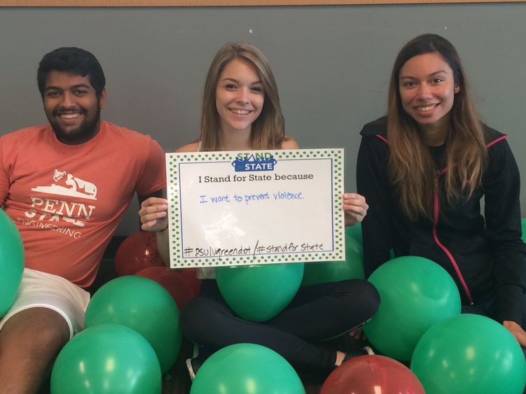 A group of students in a balloon room