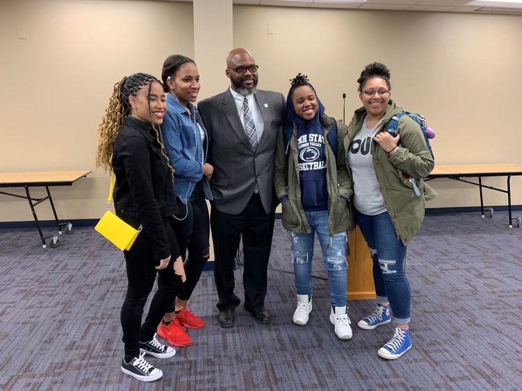 group of students with Fred J. Saffold
