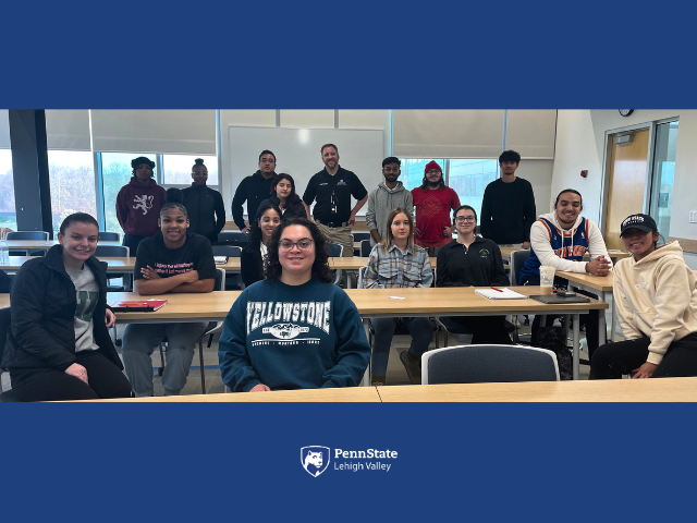 Students sitting in a classroom 