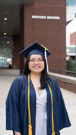 Penn State Student In cap and gown