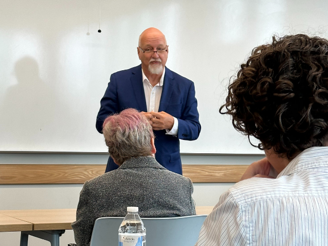 Disability Policy coordinator, Michael Gamel-McCormick speaking at Penn State Lehigh Valley