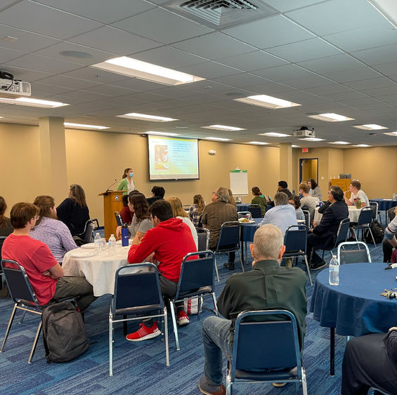 Judith Sabino, chief diversity/cultural liaison at the Lehigh Valley Health Network (LVHN), speaking with PSU-LV campus community