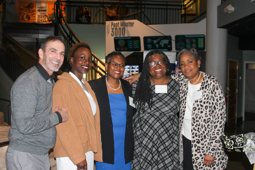 L-R: Sope Lartey, Drexel University undergraduate student, author of "An Ode to Dr. Richardson"; Dr. Tina Q. Richardson, PSU-LV Chancellor; Kristine Lewis Grant, CCUE Co-Chair; Sherri Manson, CCUE Co-Chair.
